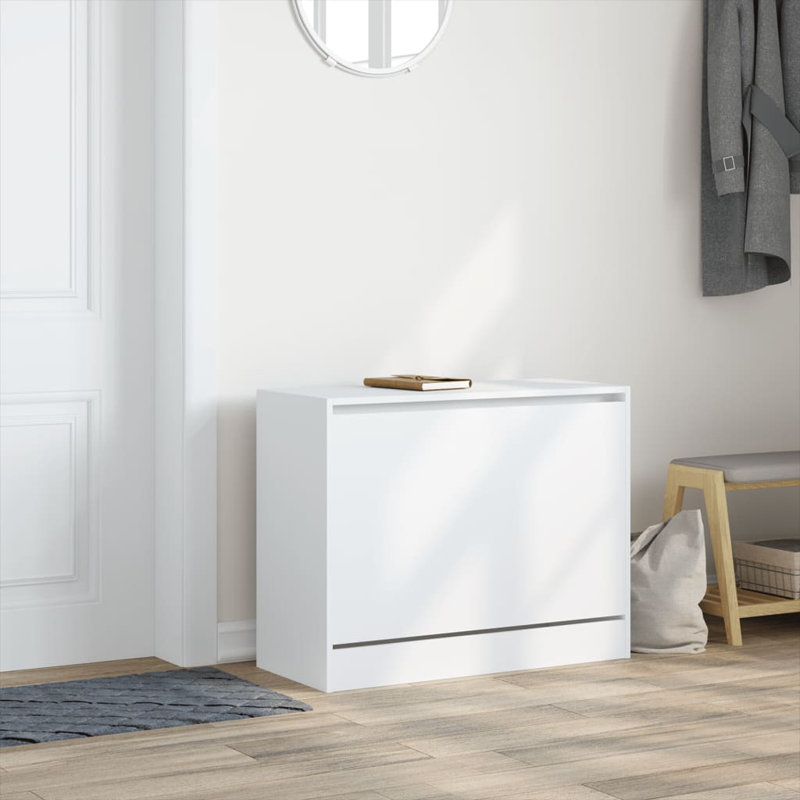 6 Pair Shoe Storage Cabinet, White