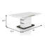 78" W Contemporary Dining Table, White/Chrome-2100397041