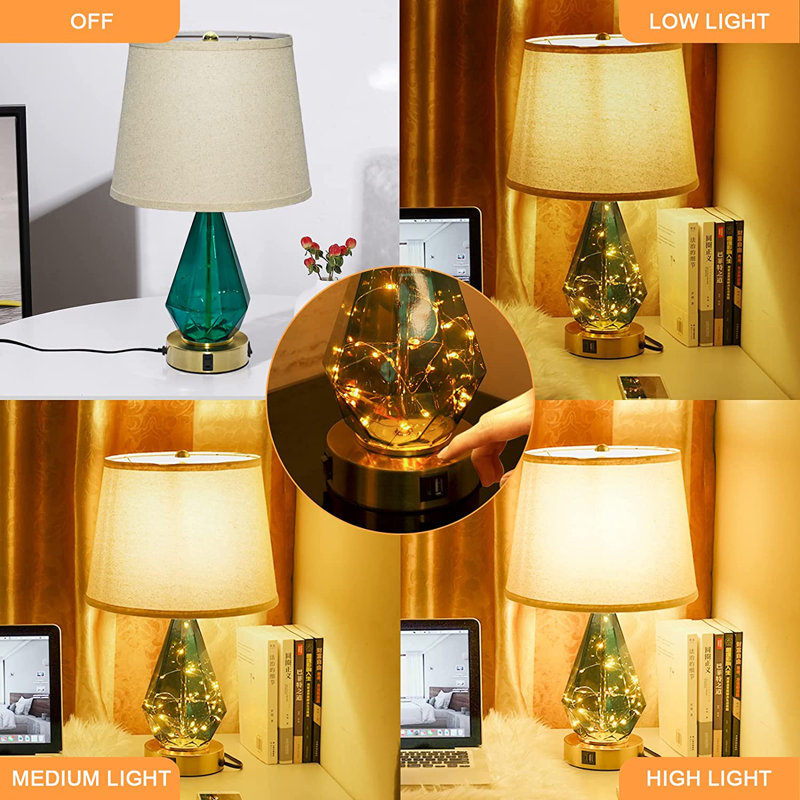 Lampe de table en métal USB