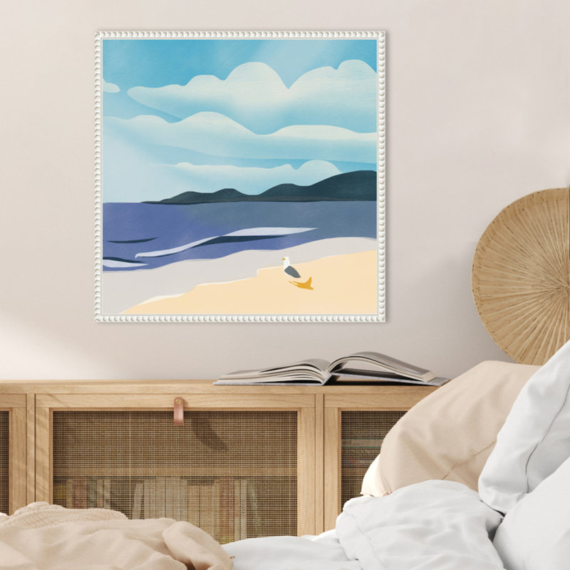 «Sea Gull Serenity» par Little Dean, reproduction d'art sur toile encadrée, H 22 po x l 22 po