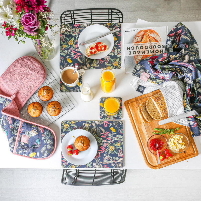 Wood Floral Rectangle Placemat