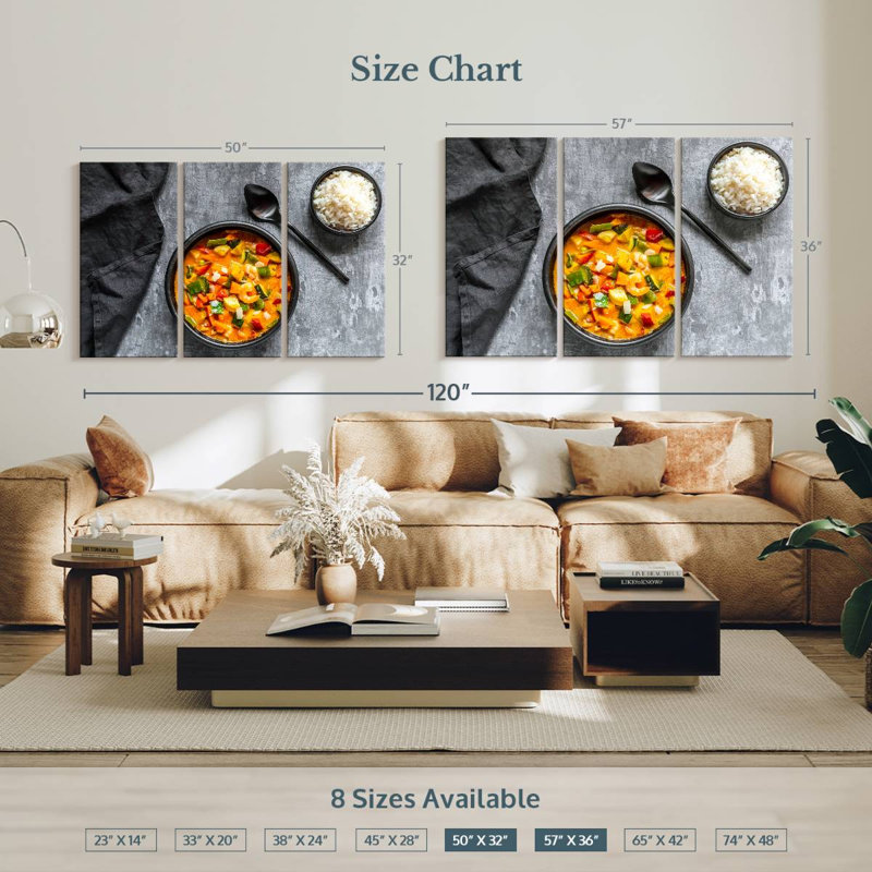 Vegetarian Curry, 32" H x 50" W