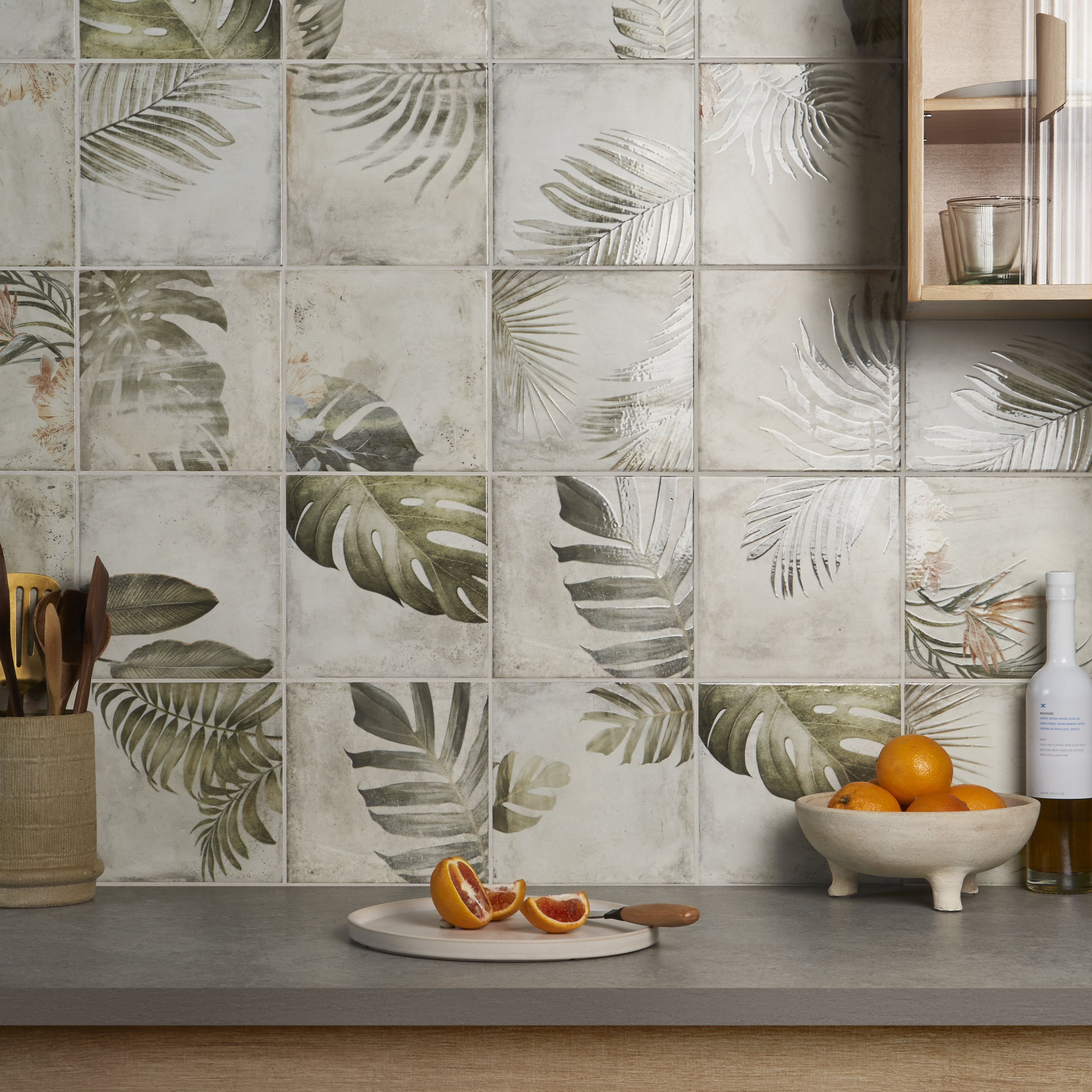 Bond Tile Angela Harris Tempest 7.87 In. X 7.87 In. Matte Ceramic Wall ...