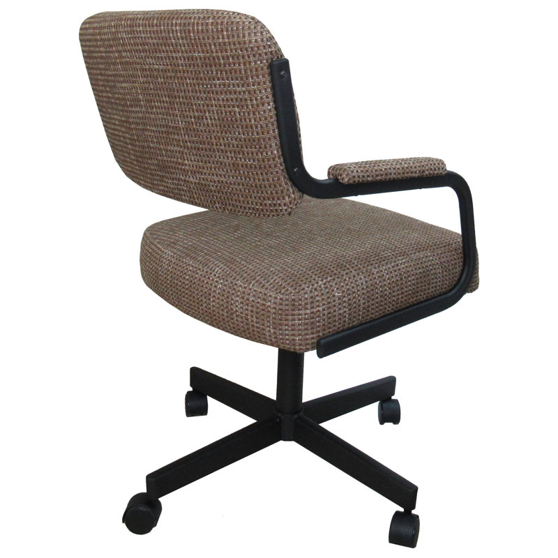 Chaise avec accoudoirs en métal Craner, À damier, Brun