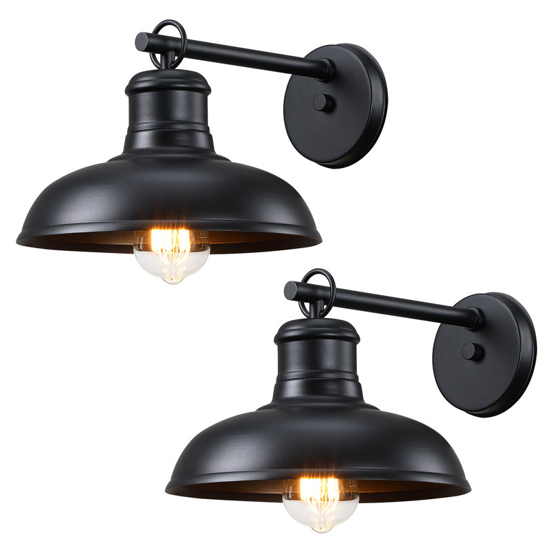 10” Black Outdoor Wall Lights (set of 2)