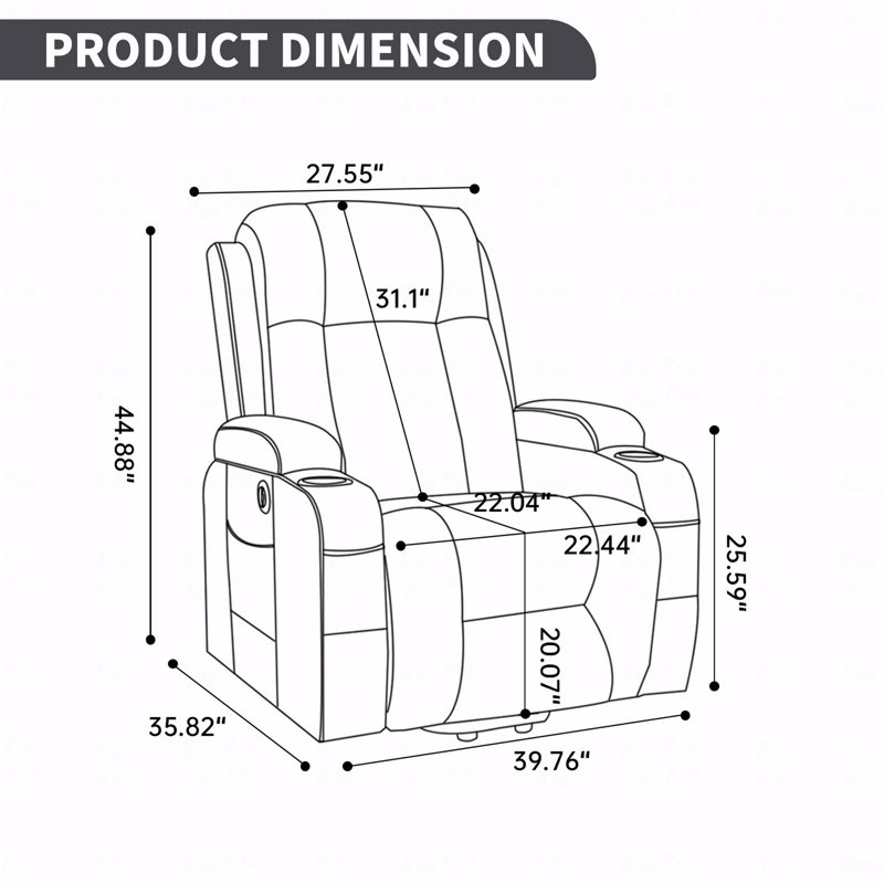 Fauteuil inclinable Infini, Marron foncé