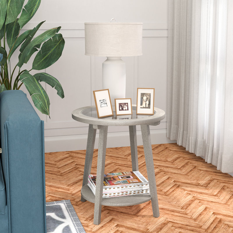 Glass Top End Table