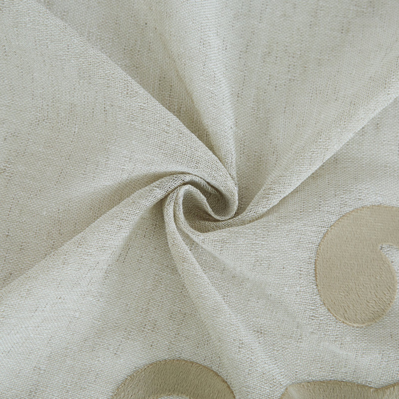 Velvet Applique Window Panels, Linen, 38" W x 96" L