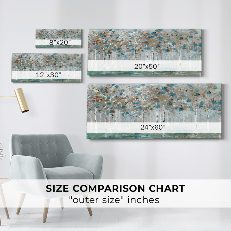 " Teal Forest ", 12" H x 30" W x 1.5" D