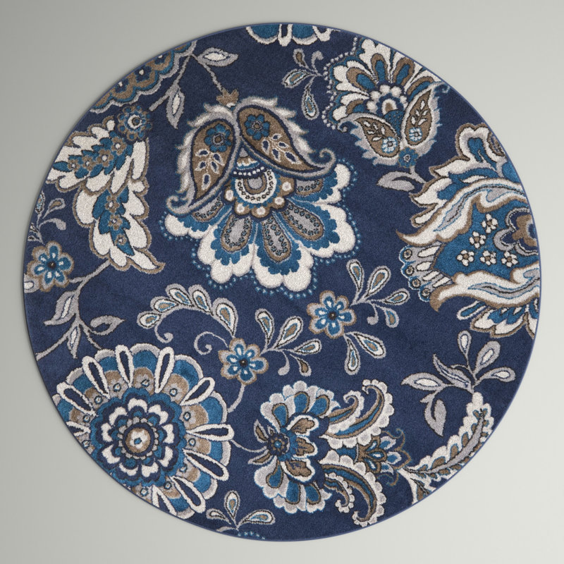 Caffey Floral Rug, Round 7'10"