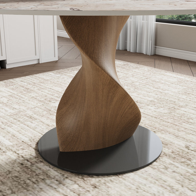 Table de salle à manger Contemporary, Matte Creamy, 29.53"H x 47.24"L x 47.24"W