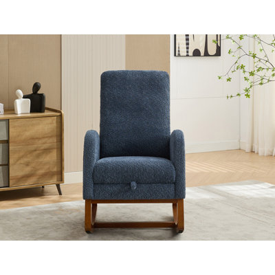 Chaise berçante rembourrée avec repose-pieds rétractable
