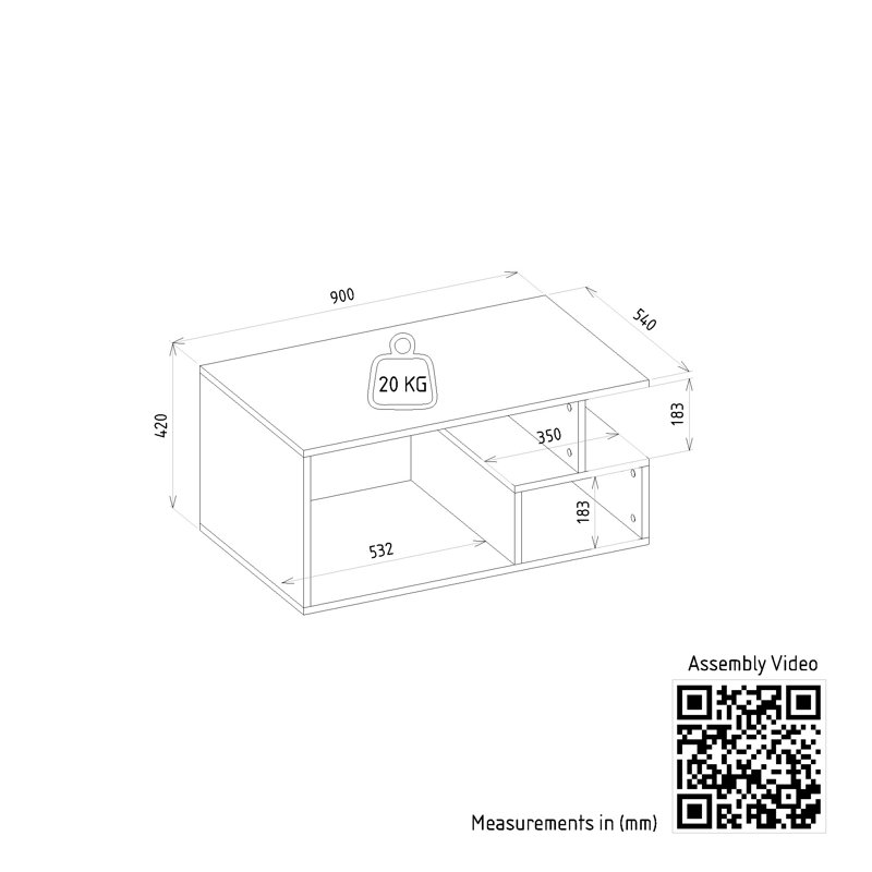 Kiara-Rae Floor Shelf Coffee Table