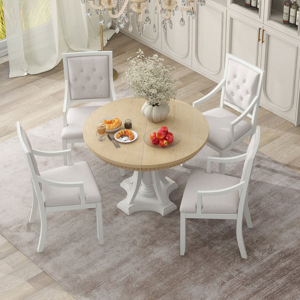 Audiohome 5 - Piece Extendable Pedestal Dining Set - Wayfair Canada