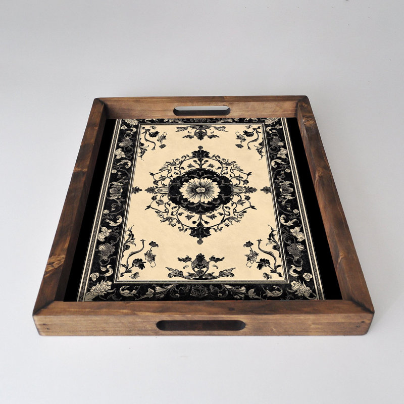 Elegant Solid Wood Tray, 18.9 x 15.0 x 1.6 inches | UV Printed on 0.2-inch Thick MDF | Perfect for Serving, Organizing, and Home Décor | Durable and Stylish Design for Any Occasion