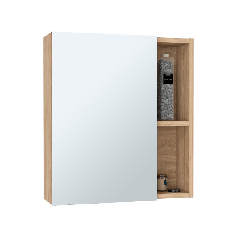 Labelle Medicine Cabinet With Mirror, Five Internal Shelves, Single Door, Beige