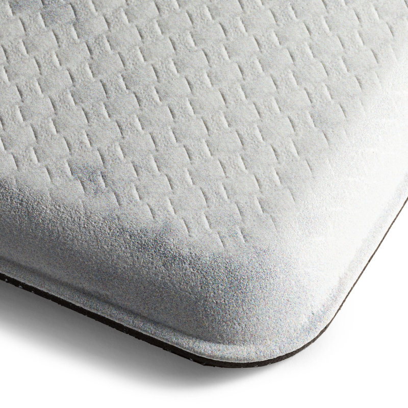 Cream and Blue Damask Anti-Fatigue Kitchen Mat
