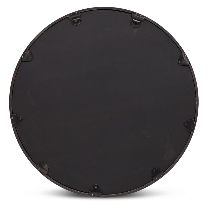 Samar Round Mirror, 39" H x 39" W, Raw Bronze
