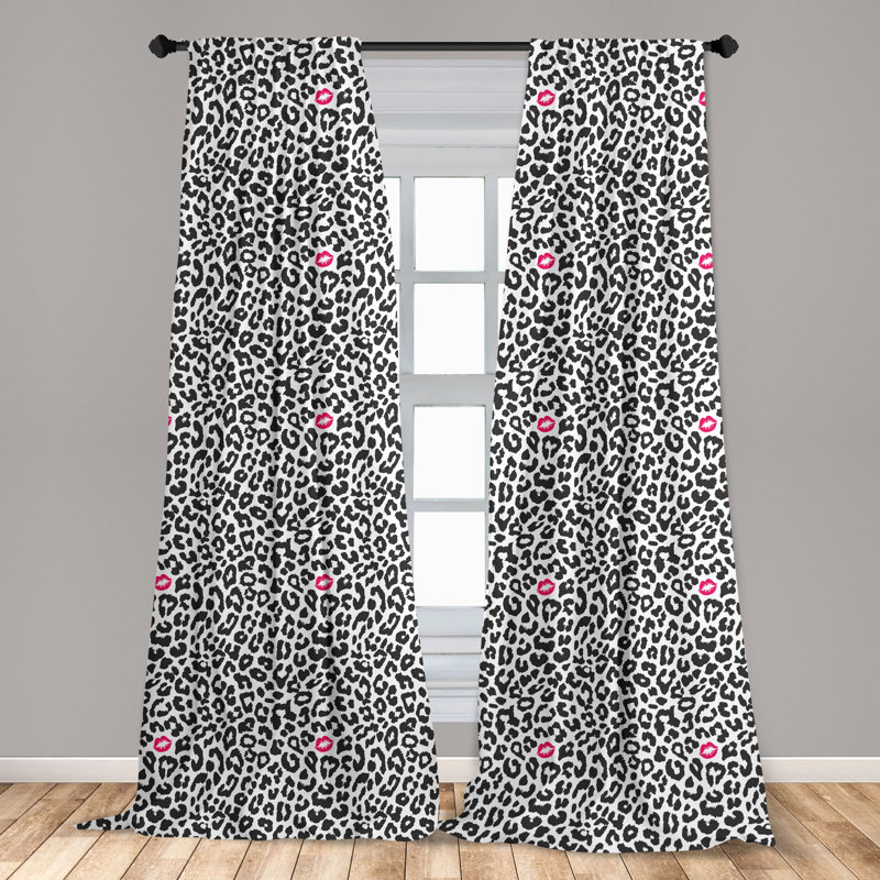 East Urban Home Animal Print Semi-Sheer Rod Pocket Sliding Panel, 28" x 84"