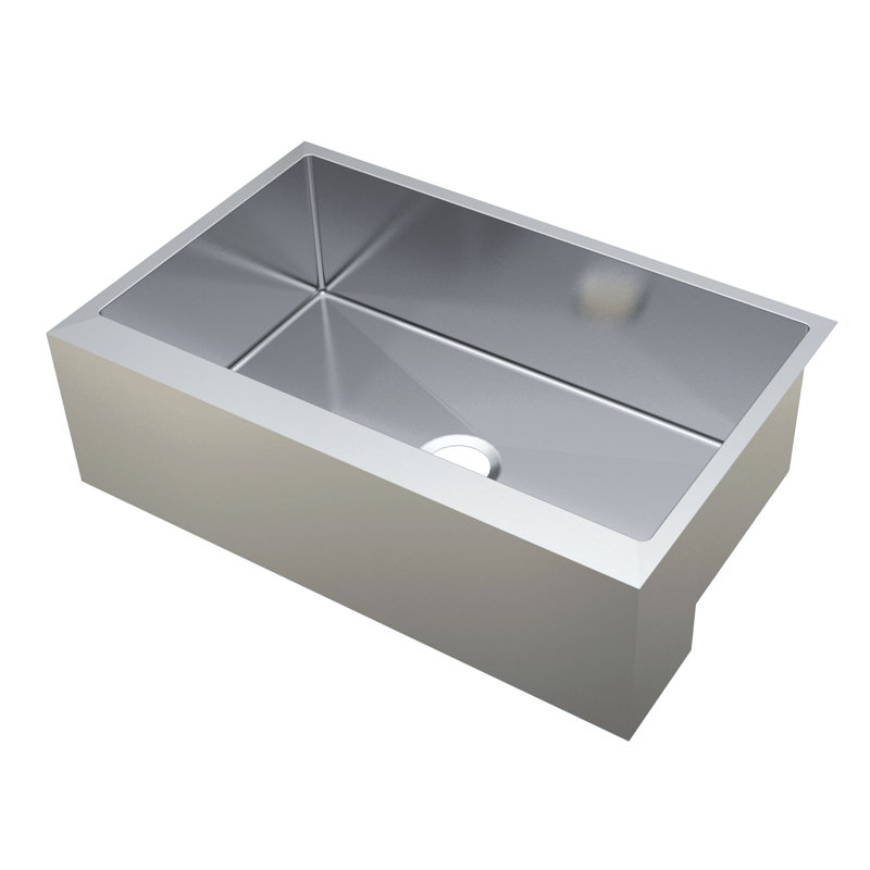 Belleville 33'' L Single Bowl Stainless Steel Kitchen Sink