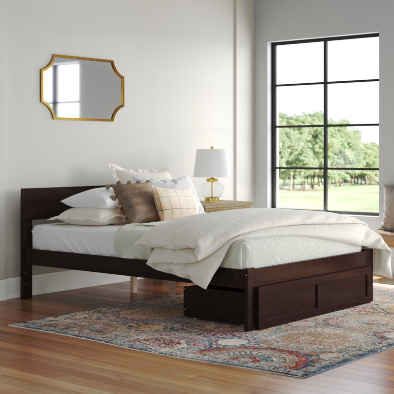 Farrah Platform Storage Bed, Full, Dark Brown