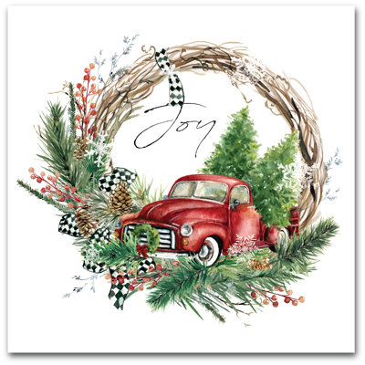« Joy Truck wreath »-reproduction sur toile tendue