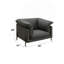 Fauteuil en cuir noir avec grain supérieur