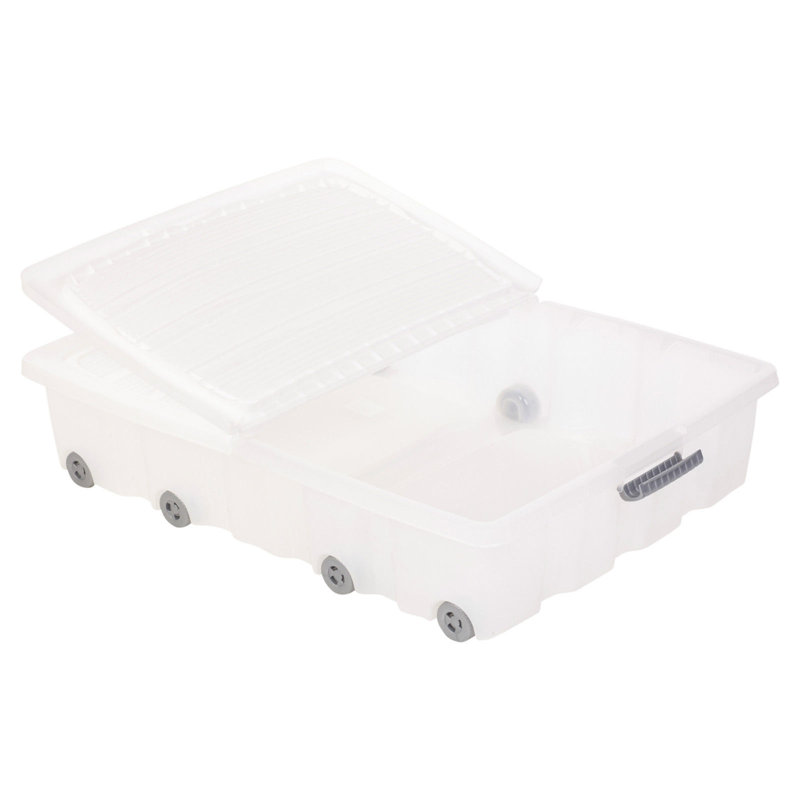 Plastic Box, 17cm H x 80cm W x 59cm D, White