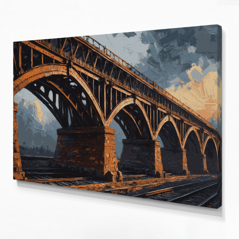Art sur toile, pont de transport, H 20 po x l 24 po