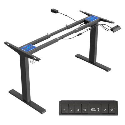 63" Solid Tabletop Dual Motor Electric Height Adjustable  Standing Desk