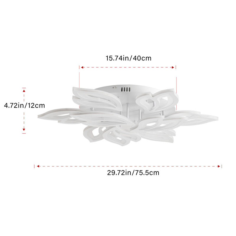 1-lamp White LED Dimmable Iron Ceiling Light