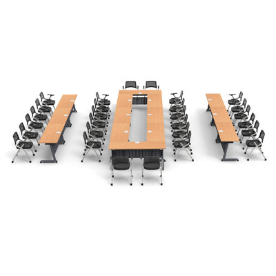 28 Person Training Meeting Seminar Tables Set by TeamWORK Tables