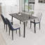 Ensemble de table de salle à manger 5 pièces, table rectangulaire extensible, 4 chaises rembourrées avec pieds en métal-1265780585-1265780583