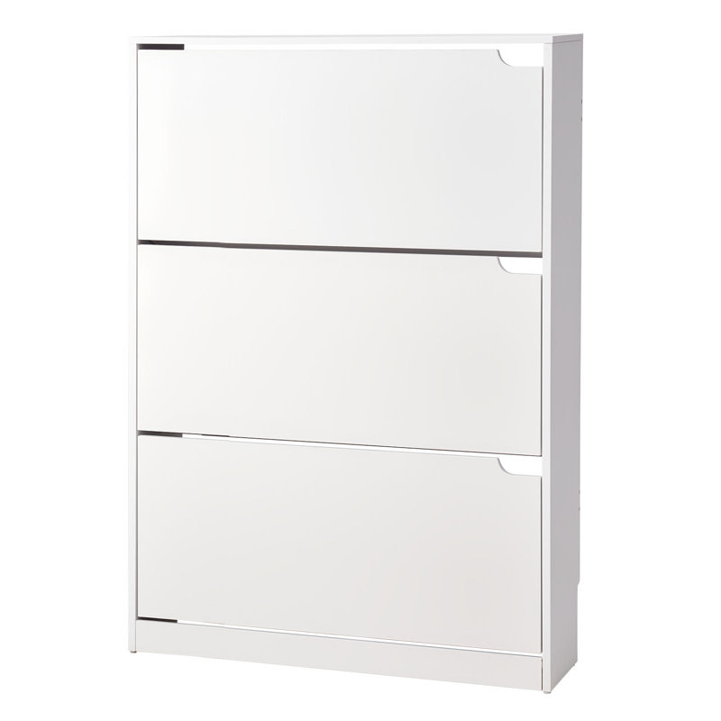 Shoe Cabinet With 3 Flip Drawers, Modern Shoes Storage Cabinet With Anti-Tipping Device, Freestanding Shoe Rack Organizer, Ideal For Entryway, Hallway, Bedroom, Living Room, Closet, White