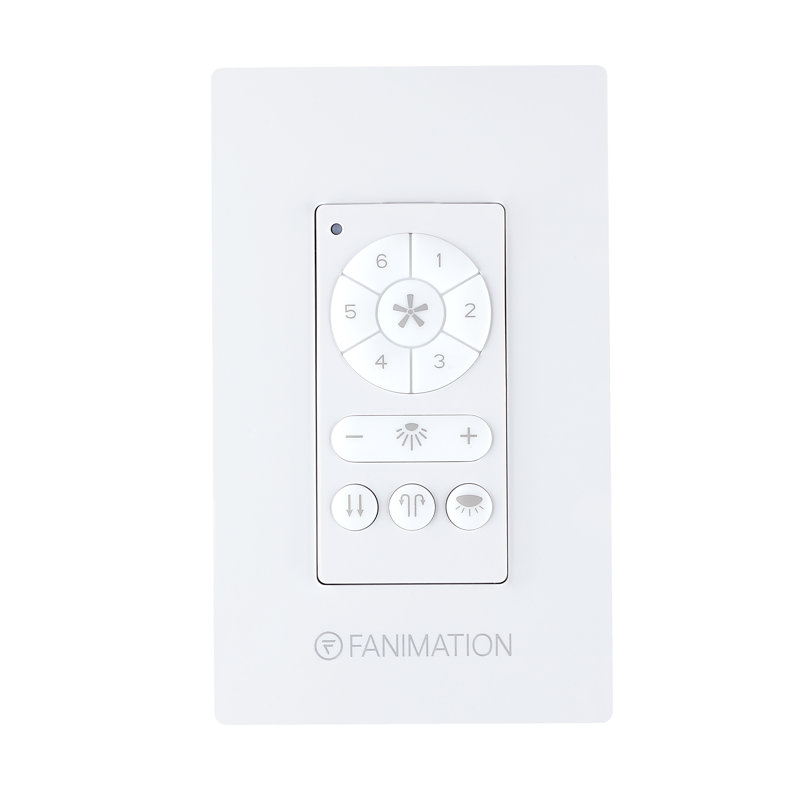 Ceiling Fan Wall Control - 6 Speed DC Motor Fan and Downlight - White