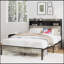 Structure de lit double en bois pleine grandeur avec grand rangement et 2 ports USB, facile à assembler, sans sommier tapissier, gris antique-751336152