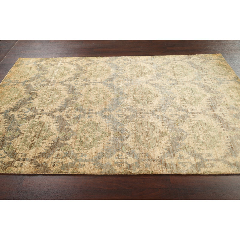 Tapis intérieur / extérieur à motif abstrait noué à la main 6 x 9