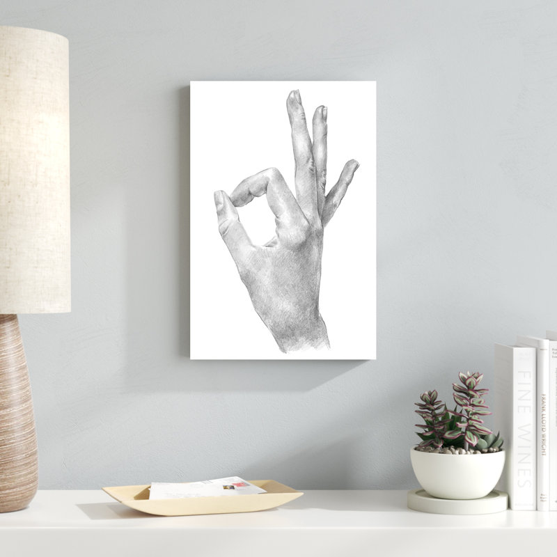 «Hand Signs III», peinture sur toile, H 18 po x l 12 po