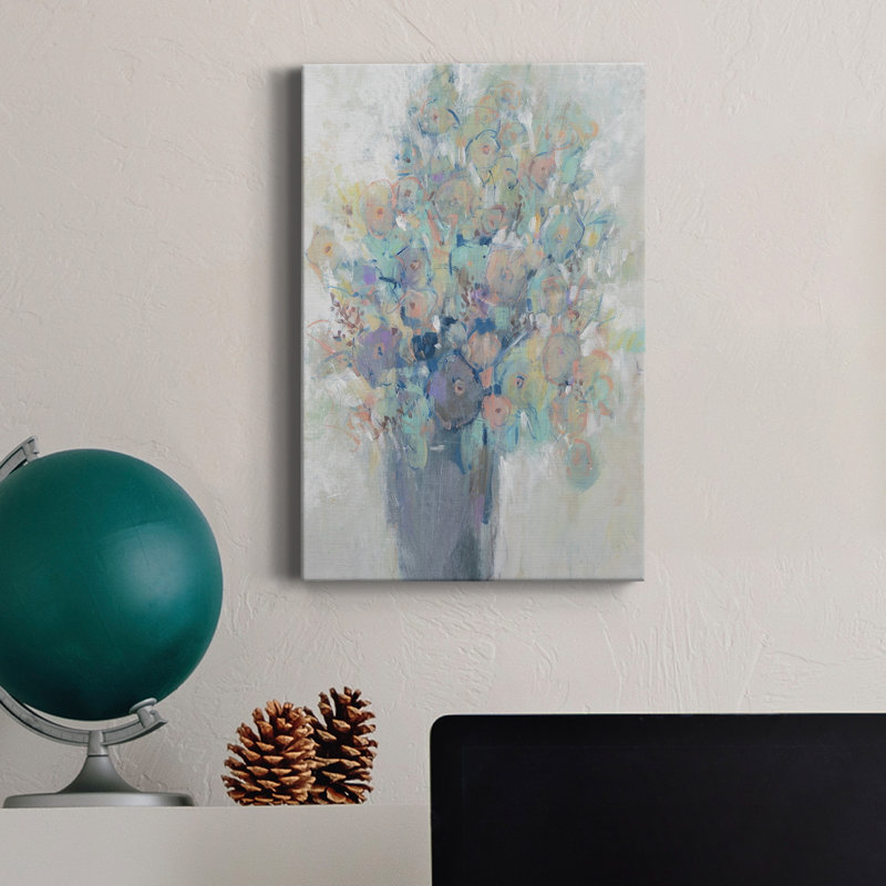Bouquet I - peinture sur toile tendue, H 18 po x l 12 po x P 1 po