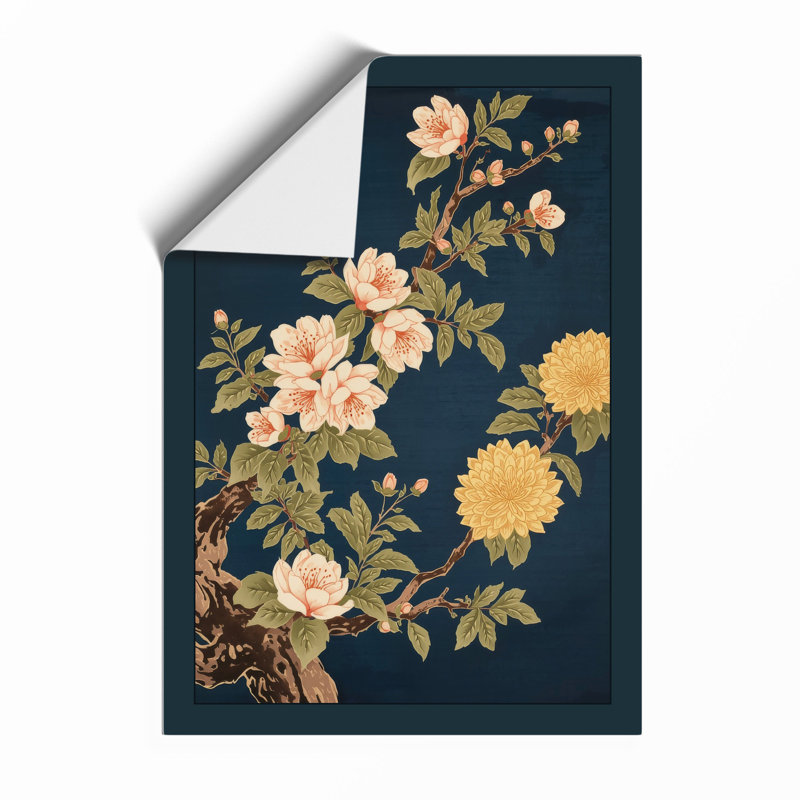 Scattered Blossoms Japandi - Framed Print, A2 - 59.4 x 42.0 cm, Unframed
