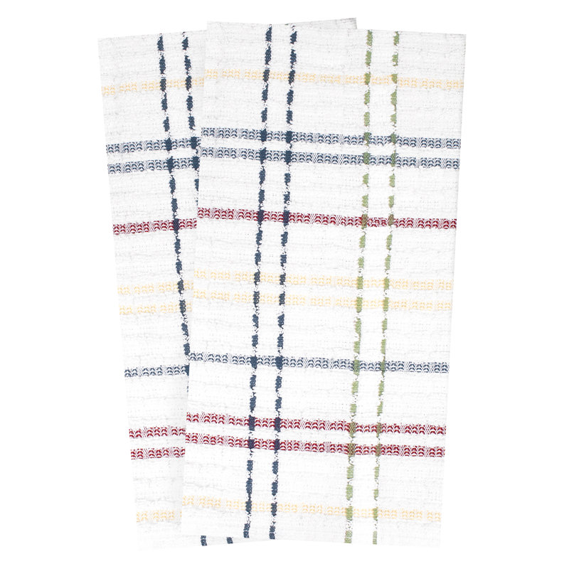 Cotton Plaid Waffle Tea Towel Kitchen Towel, Paprika