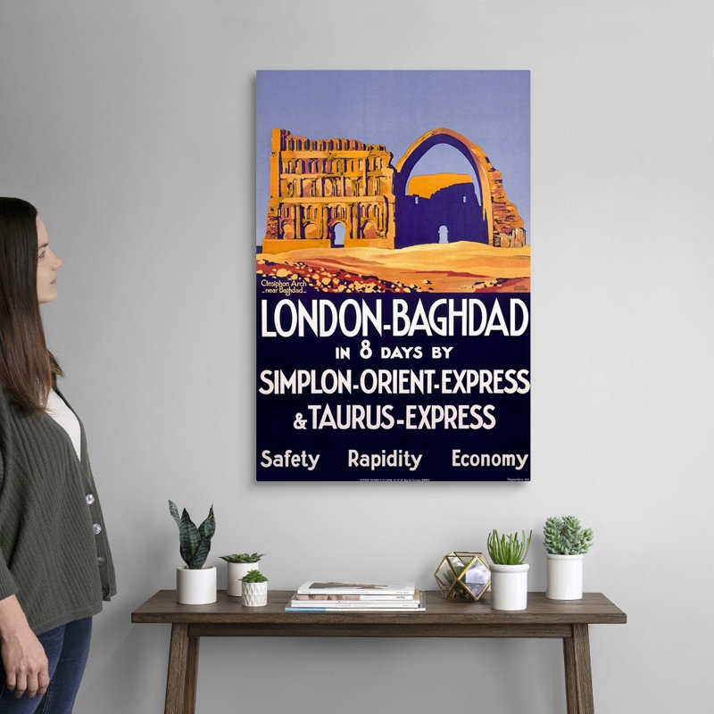 «Bagdad, Irak, Simplon Orient Express», affiche rétro par Roger Broders, reproduction d'art sur toile encadrée par Roger Broders