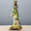 Porcelain Green Parrot Figurine Candle Holder With Bronze Ormolu Right Side
