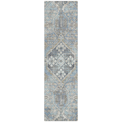 Machine Washable Indoor/Outdoor Huseby ACN2197 Global Rug