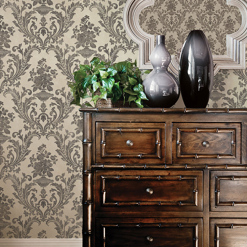 Positano 10m x 52.8cm Matte Wallpaper Roll, Beige/Black
