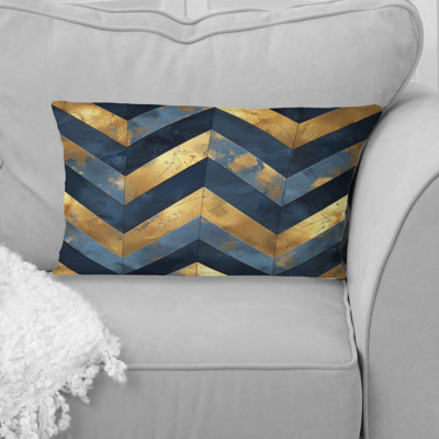Chevron Harmony III - Glam Lumbar Pillow