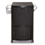 Suncast 77 Quarts Serving Station / Cart Cooler in Brown