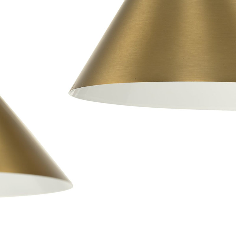 3-Light Chandelier, Bronze brossé, Or