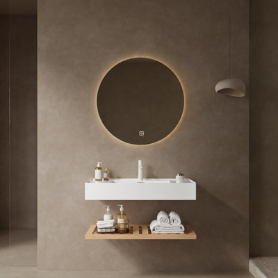 Meuble-lavabo de salle de bain avec lavabo vasque de 36 po, lavabo rectangulaire en acrylique blanc. Bassin en bois naturel scandinave moderne avec rangement pratique. Détails fonctionnels