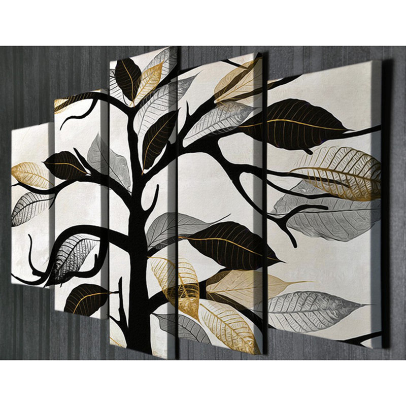 5 pièces, impression sur toile tendue
